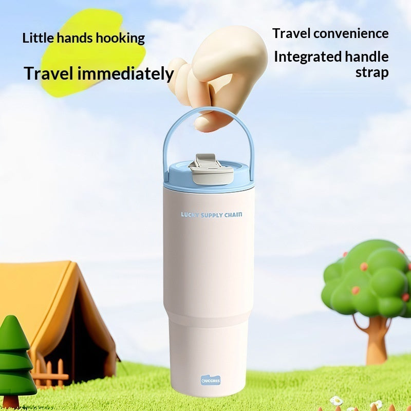 Portable Stainless Steel Tumbler – Leak-Proof, Big Capacity, Aesthetic Design