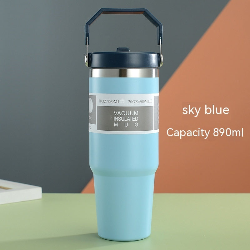 Portable Stainless Steel Travel Tumbler With Handle