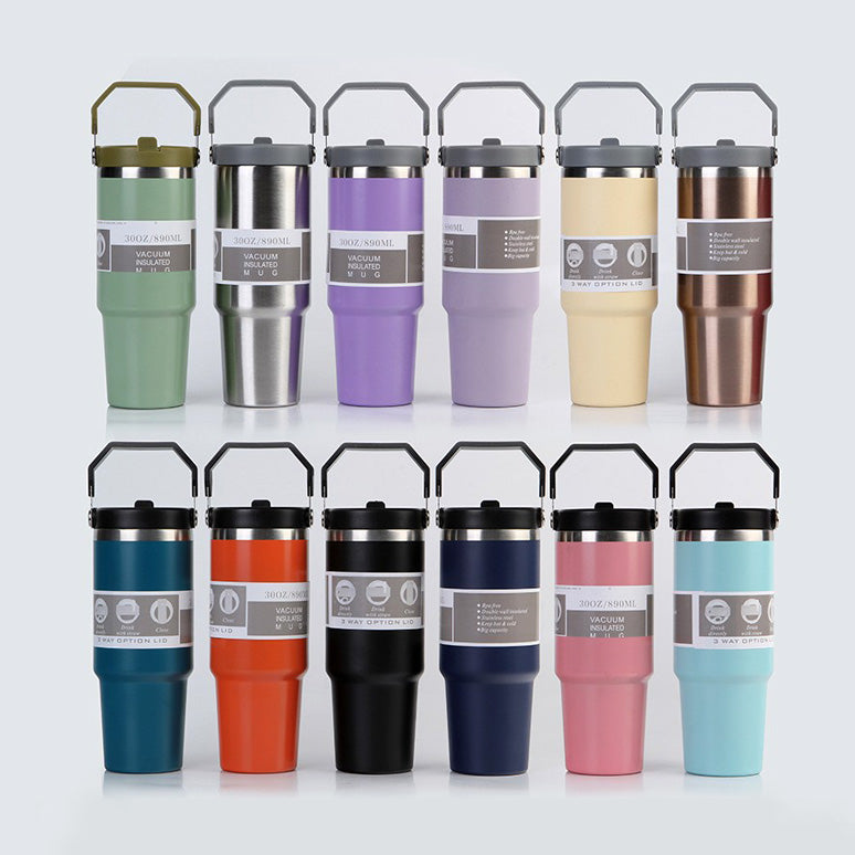 Portable Stainless Steel Travel Tumbler With Handle