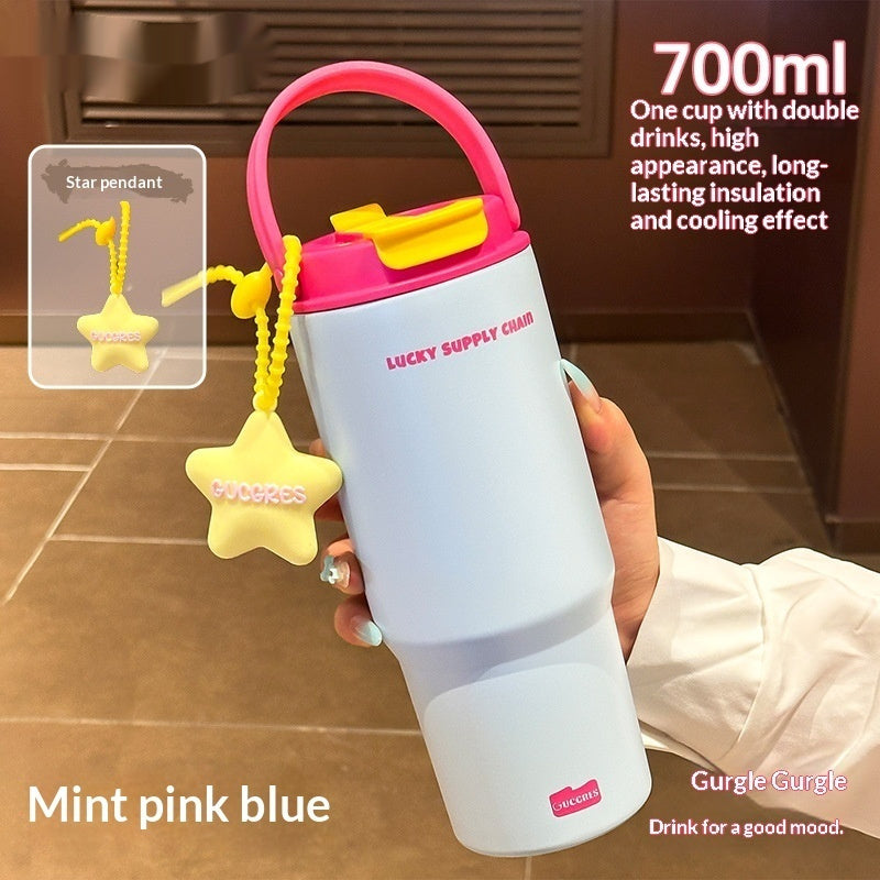 Portable Stainless Steel Tumbler – Leak-Proof, Big Capacity, Aesthetic Design