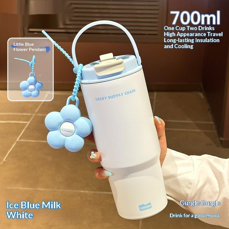 Portable Stainless Steel Tumbler – Leak-Proof, Big Capacity, Aesthetic Design