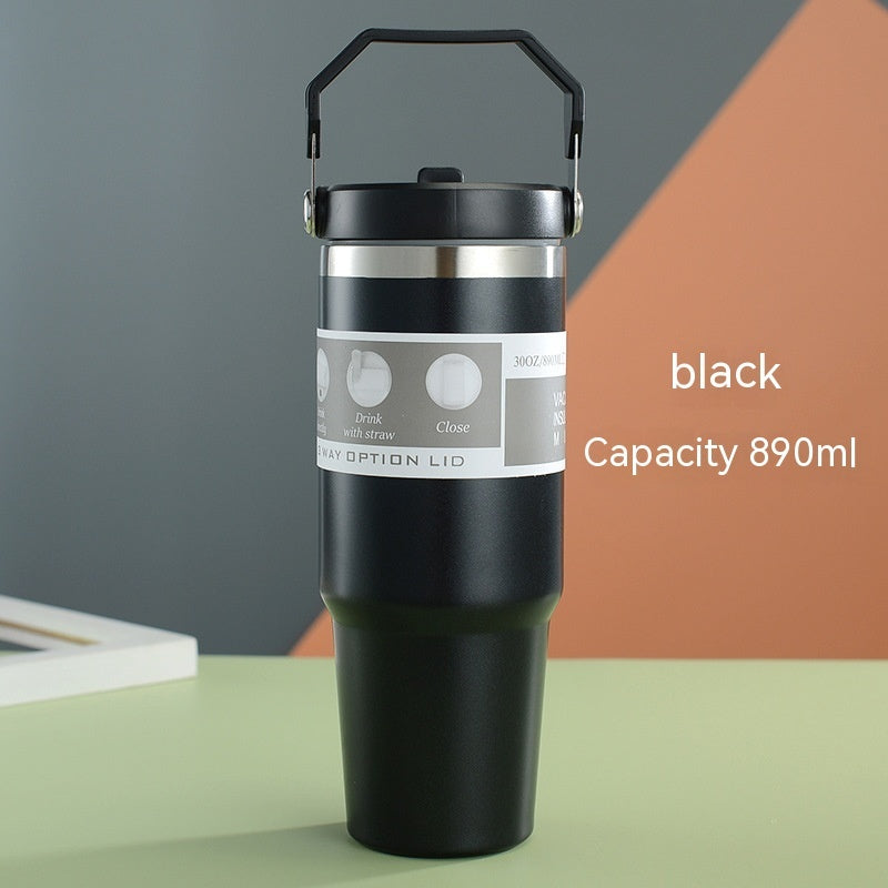 Portable Stainless Steel Travel Tumbler With Handle