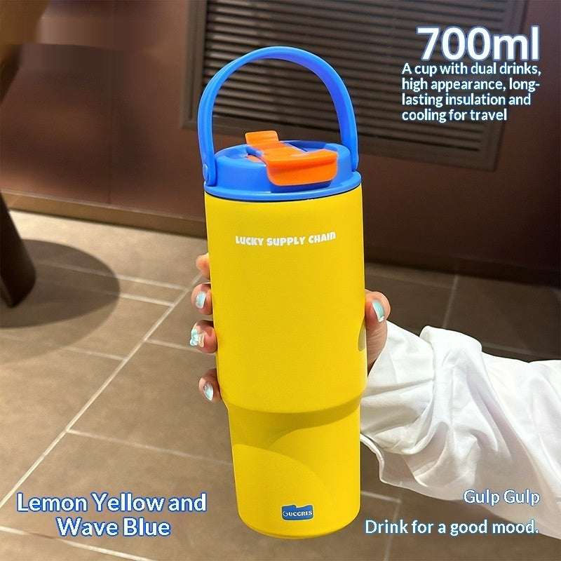 Portable Stainless Steel Tumbler – Leak-Proof, Big Capacity, Aesthetic Design