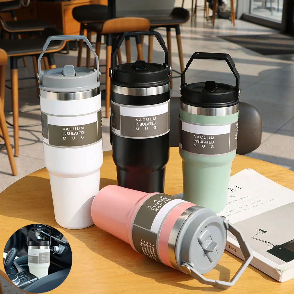Portable Stainless Steel Travel Tumbler With Handle