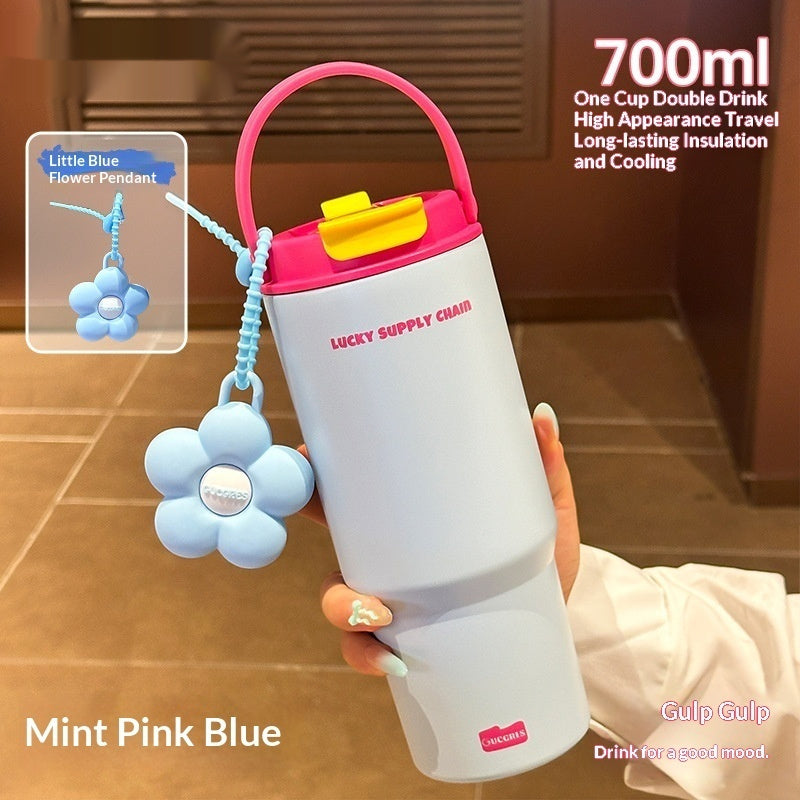 Portable Stainless Steel Tumbler – Leak-Proof, Big Capacity, Aesthetic Design