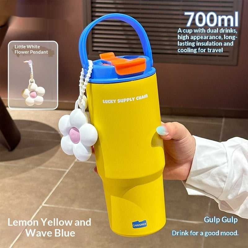 Portable Stainless Steel Tumbler – Leak-Proof, Big Capacity, Aesthetic Design