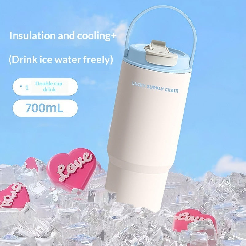 Portable Stainless Steel Tumbler – Leak-Proof, Big Capacity, Aesthetic Design