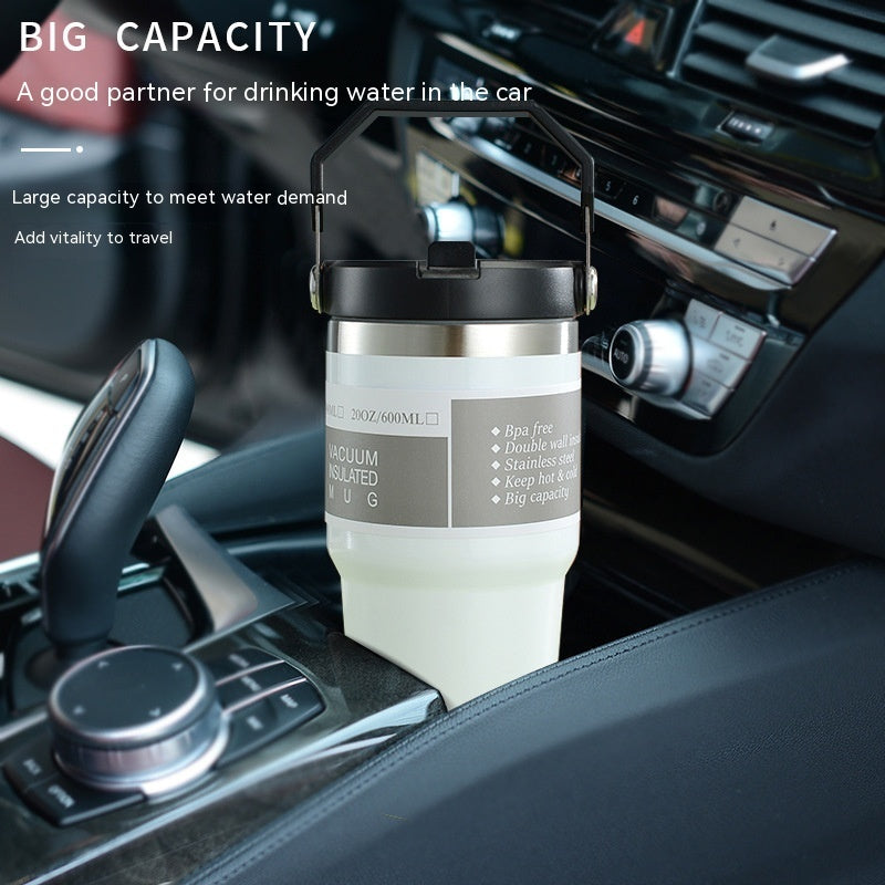 Portable Stainless Steel Travel Tumbler With Handle