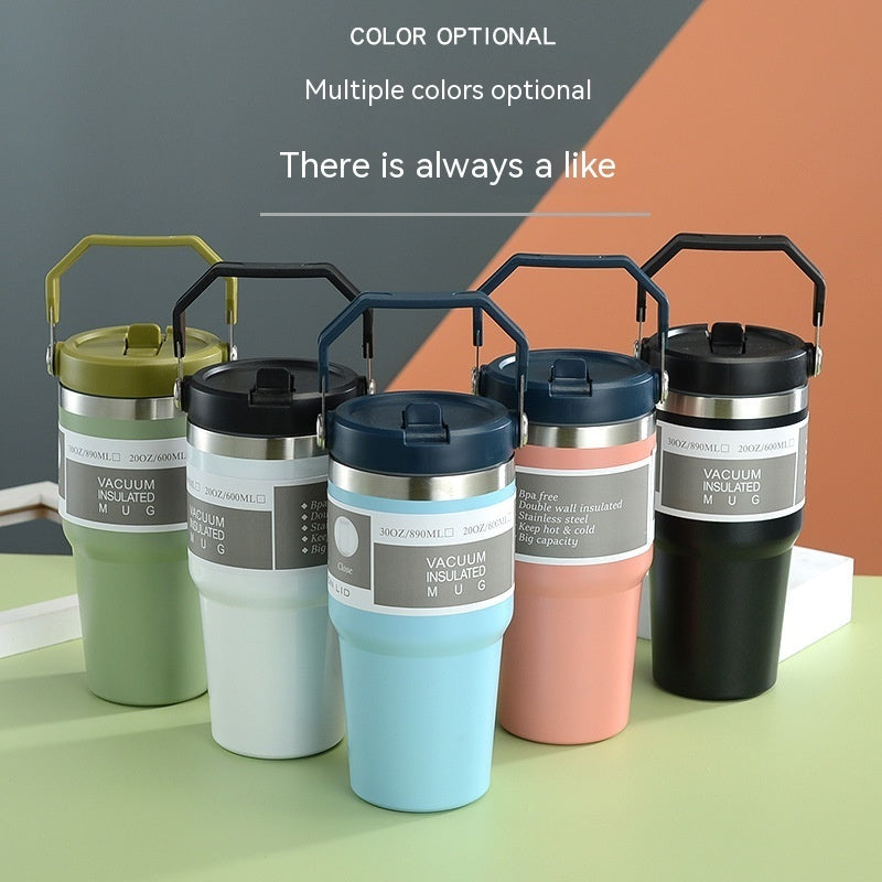 Portable Stainless Steel Travel Tumbler With Handle