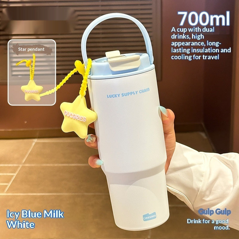 Portable Stainless Steel Tumbler – Leak-Proof, Big Capacity, Aesthetic Design