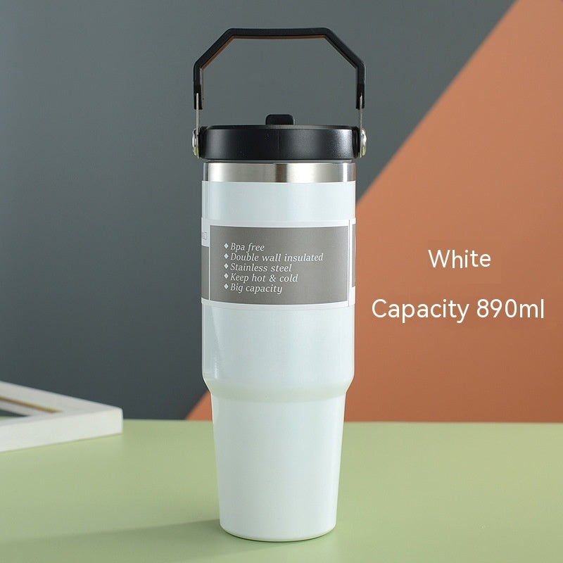 Portable Stainless Steel Travel Tumbler With Handle